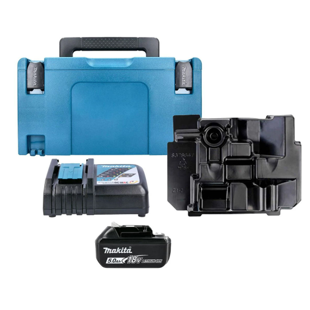 Makita 18V LXT Power Kit – 5.0Ah Battery, Rapid Charger & Type 3 Makpac Case with Inlay