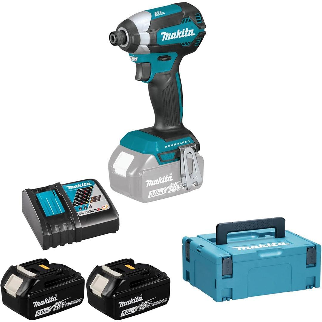 Makita 18V LXT DTD153RTJ Brushless Impact Driver Kit – 2× Batteries, Rapid Charger & Makpac Carry Case